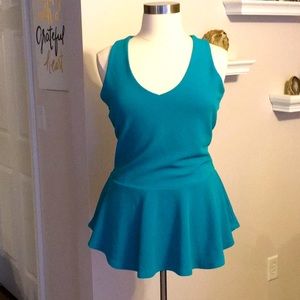 Jessica Simpson flare waist turquoise top size 2x